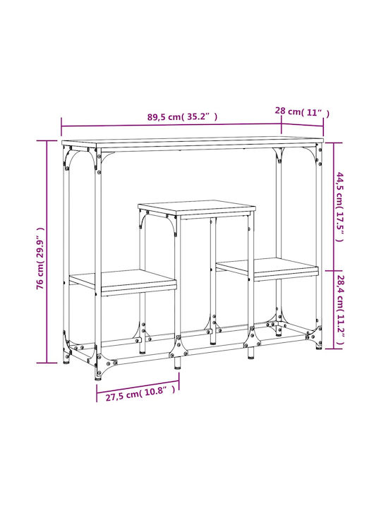 Konsole Smoky Oak L89.5xB28xH76cm