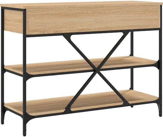 Console Table Wood & Metal Δρυς Sonoma L100xW34.5xH75cm
