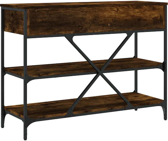 Console Table Wood & Metal Καπνιστή Δρυς L100xW34.5xH75cm
