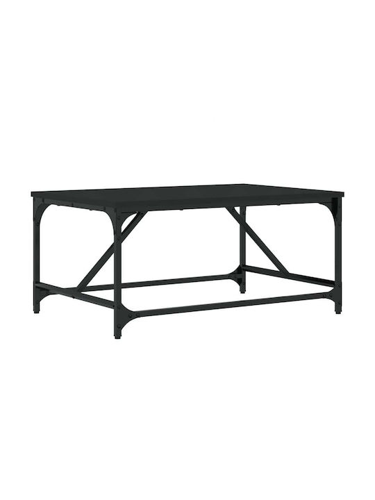 Rectangular Wooden Side Table Black L75xW50xH35cm