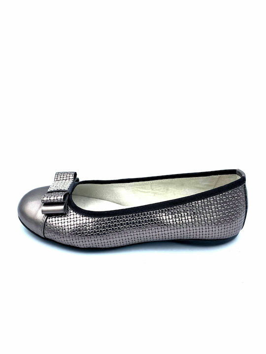 Aby Balerini copii Anatomic Plain Leather Silver