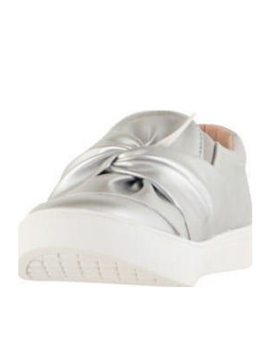 Kids Leather Ballerinas Silver