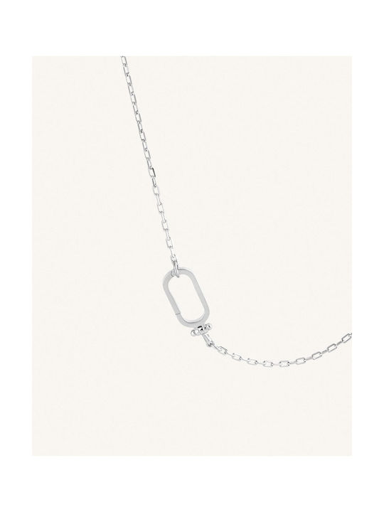 Link Necklace from Silver with Zircon