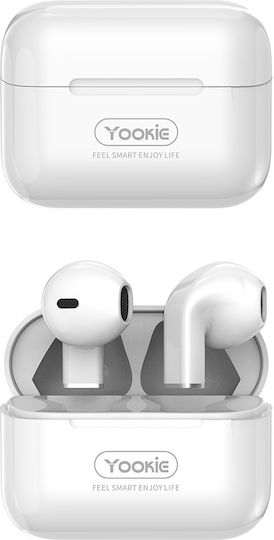 Yookie YKS22 In-ear Bluetooth Handsfree Căști cu Carcasă de Încărcare Alb