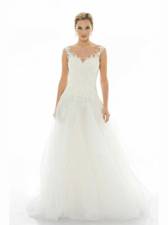 RichgirlBoudoir Maxi Wedding Dress with Lace & Sheer White