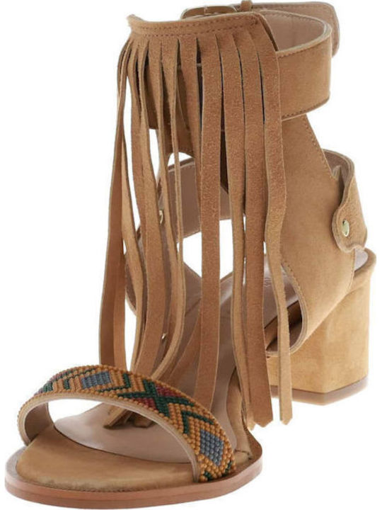 Suede Sandalen Tabac Braun