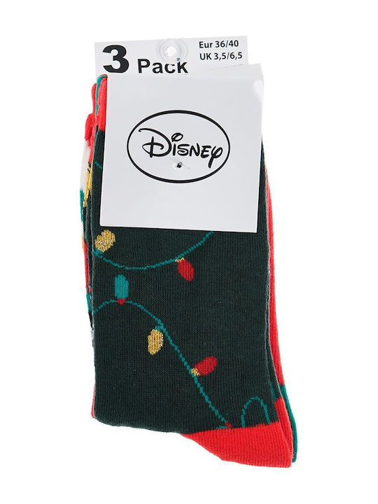 Disney Mickey Christmas Socks Multicolored 3Pack Disney Mickey Christmas Socks Multicolored 3Pack