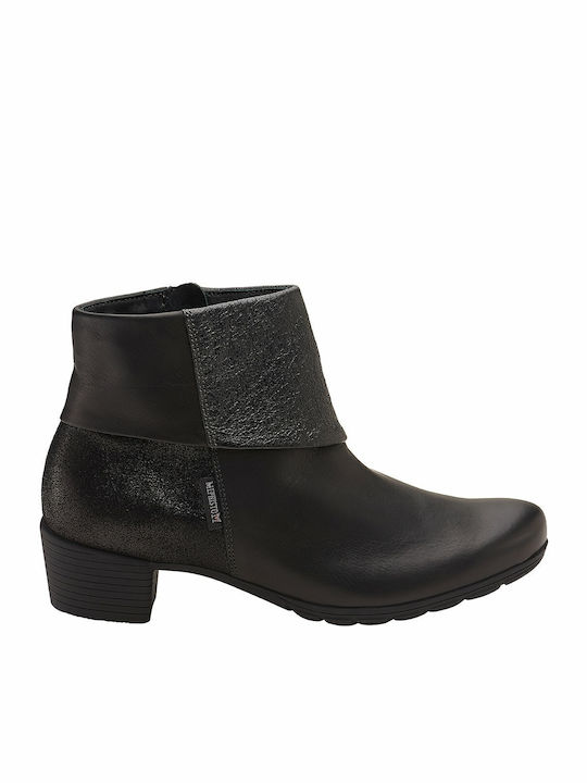 Ghete dama din piele Ankle Boots Negru
