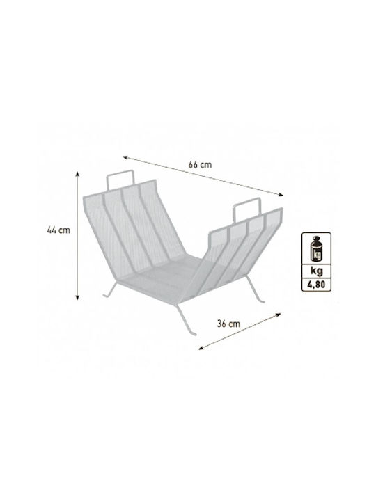 Viometal Metallisch Korb Holzlagerung 44x36x66cm