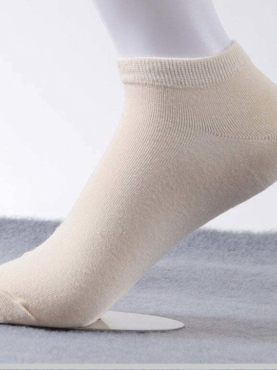 Q&Y Solid Color Socks Beige 3Pack