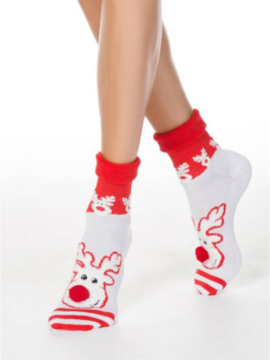 Conte Elegant Women's Christmas Socks White Conte Elegant Women's Christmas Socks White