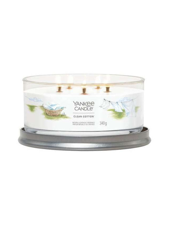 Yankee Candle Αρωματικό Κερί Clean Cotton Signature σε Βάζο 340gr