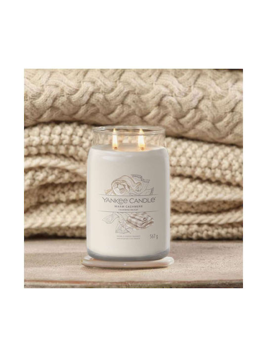 Yankee Candle Duftkerze Large Warm Cashmere Signature Gefäß Weiß 567gr 1Stück