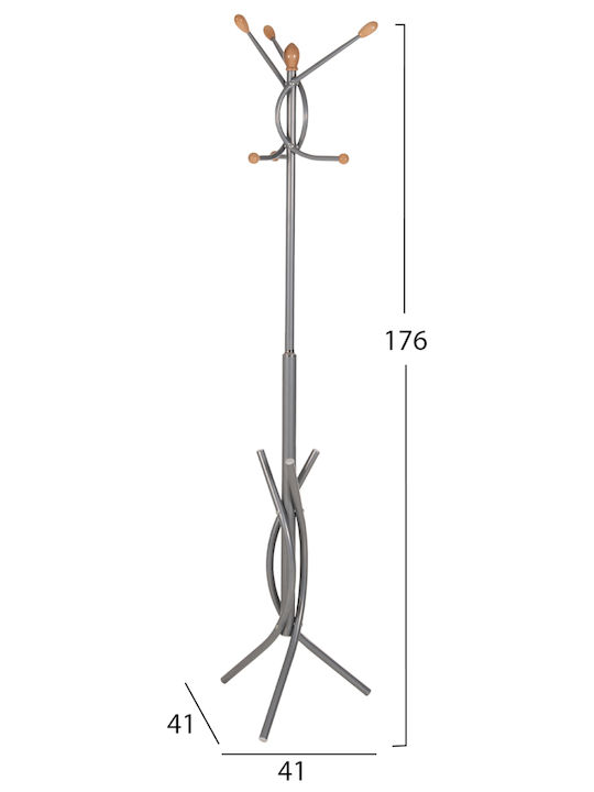HomeMarkt Cuiere de podea Metal Argintiu 41x41x176cm