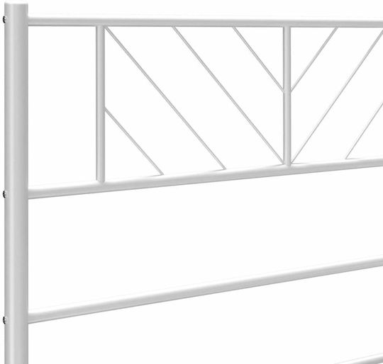vidaXL Металик Бяло Табло За Легло 125x90см