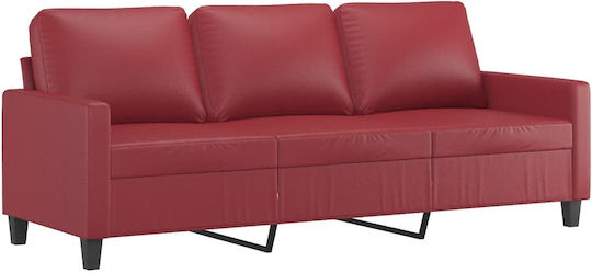 Living Room Furniture Set 3-Seater & 2-Seater & Stool Red