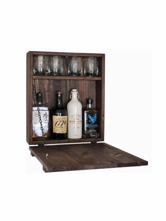 ArteLibre Freistehend Weinkeller für 3 Flaschen Braun 42x15x46εκ.
