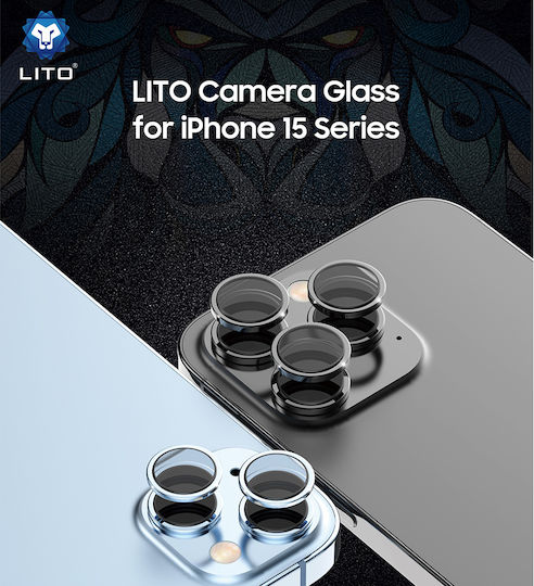 Lito S+ Протектор за камера Закалено стъкло Green за iPhone 15 / 15 Plus