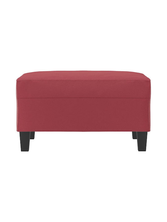 Burgundy Artificial Leather Footstool Upholstered 70x55x41cm