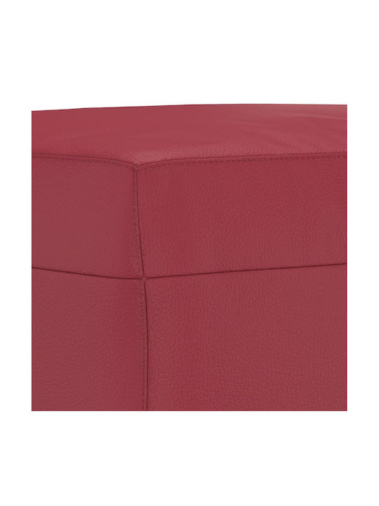 Burgundy Artificial Leather Footstool Upholstered 70x55x41cm