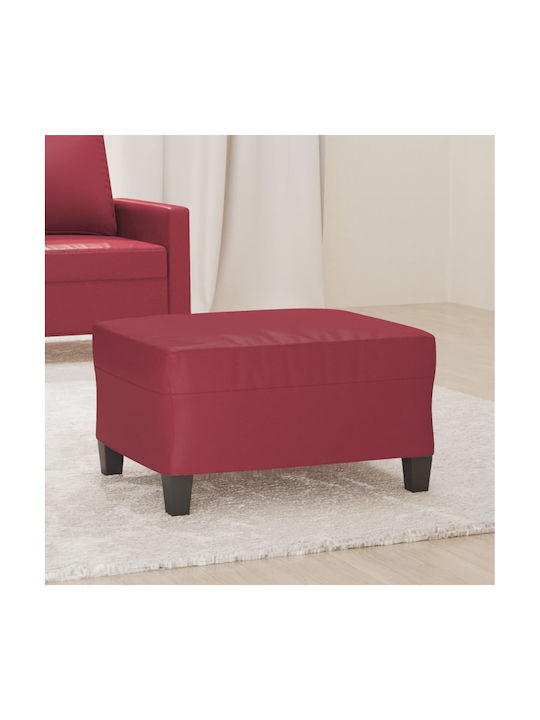 Burgundy Artificial Leather Footstool Upholstered 70x55x41cm