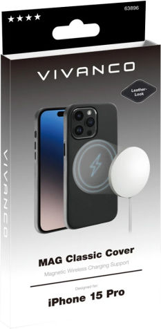 Vivanco Mag Classic Cover 360 Full Cover Πλαστικό Μαγνητικό Μαύρο (iPhone 15 Pro)