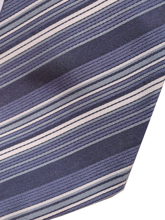 DOLCE & GABBANA TIE 9.5CM STRIPED BLUE