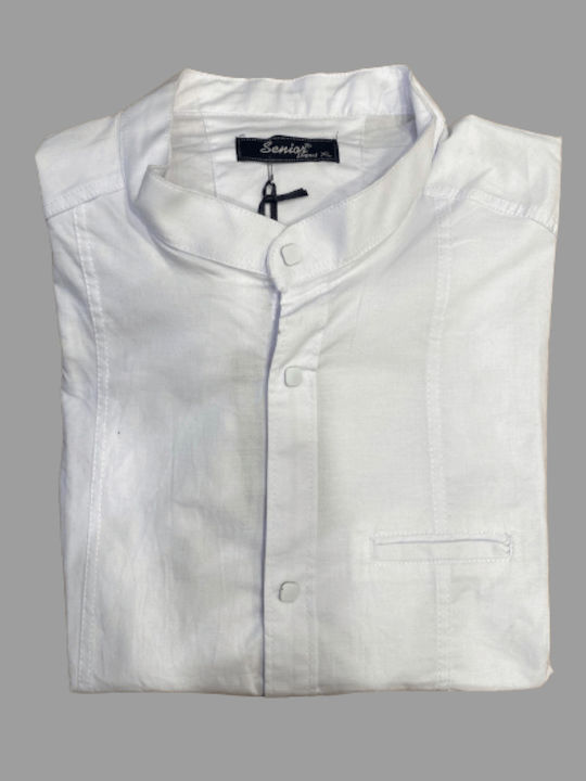 Men's Shirt Long-sleeved Cotton White