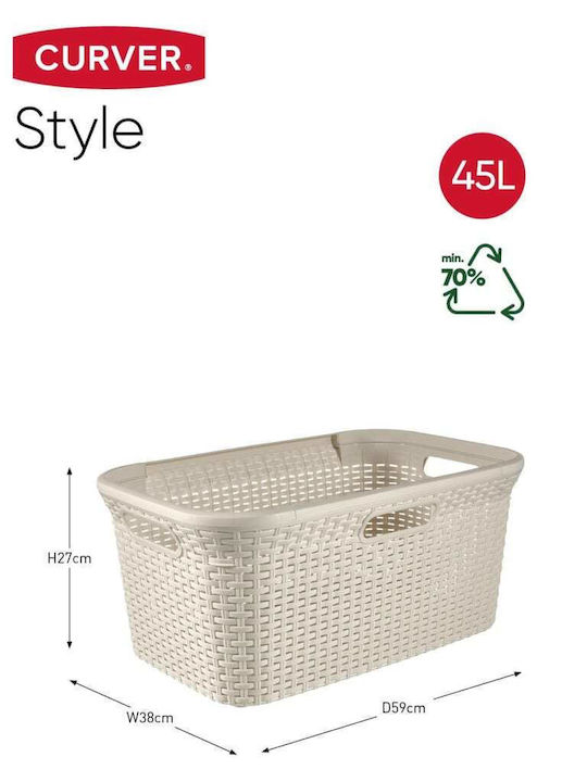 Curver Style Καλάθι Απλύτων Πλαστικό 45lt 38x59x27cm Λευκό