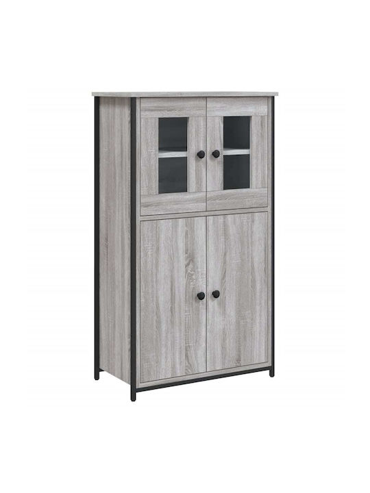 Wohnzimmer Vitrine aus Spanplatte mit Verglasung in Grau Sonoma 62x32x106.5cm