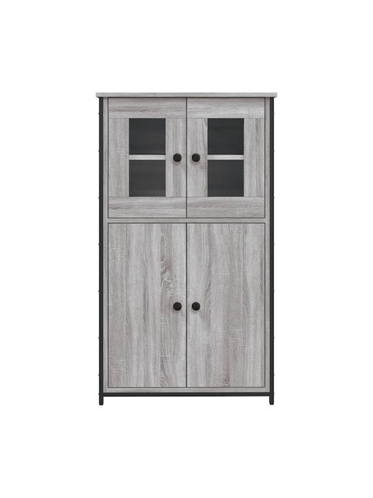 Wohnzimmer Vitrine aus Spanplatte mit Verglasung in Grau Sonoma 62x32x106.5cm