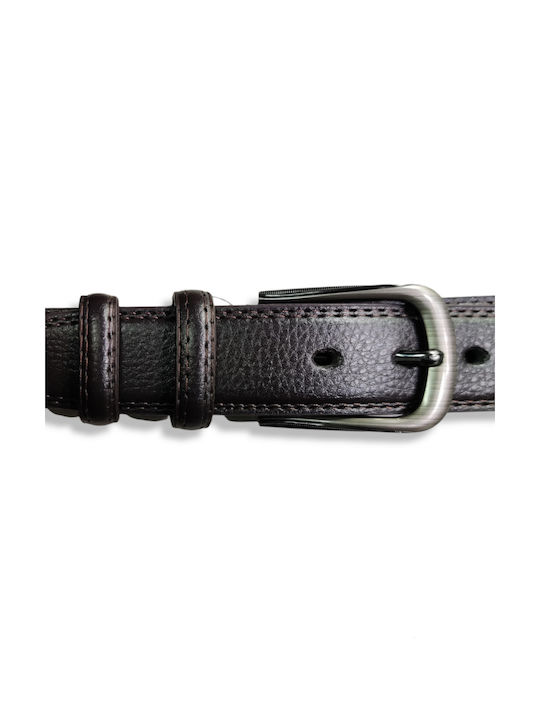 Men's belt in oversized brown color