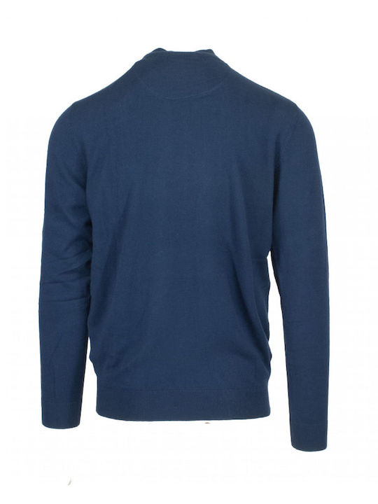 Leonardo Uomo Herren Langarm-Pullover Rollkragen BLUE