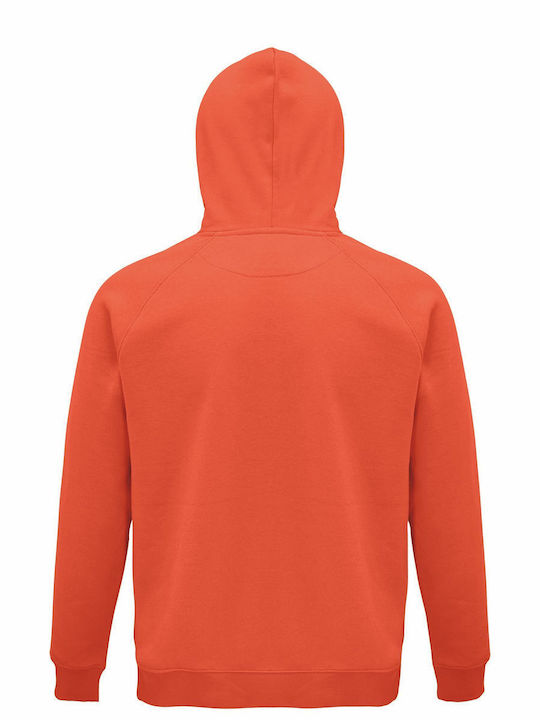 Hoodie Unisex, Organic "Sheldon Evolution, Bazinga, Big Bang Theory", Sweet Orange