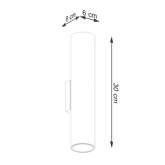 Sollux Lumină de exterior montată pe perete GU10 IP20 9x6.5x30.5εκ.