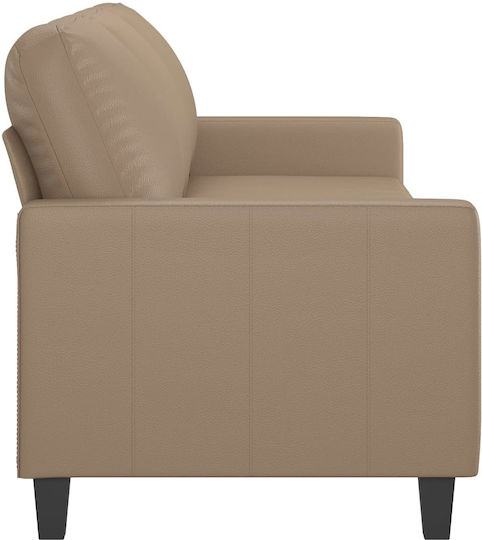 Canapea Cu Trei Locuri Din Piele Ecologică Culoare Capucino 198x77x80 cm