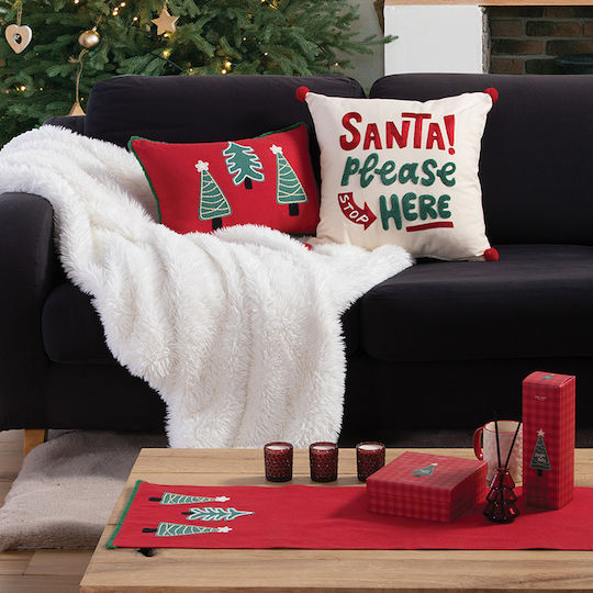 Nef-Nef Homeware Perna Decorativă de Crăciun Oblong Roșu 30x45buc