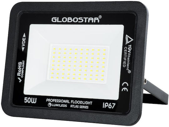 GloboStar Atlas Waterproof LED Floodlight 50W Cold White 6000K IP67