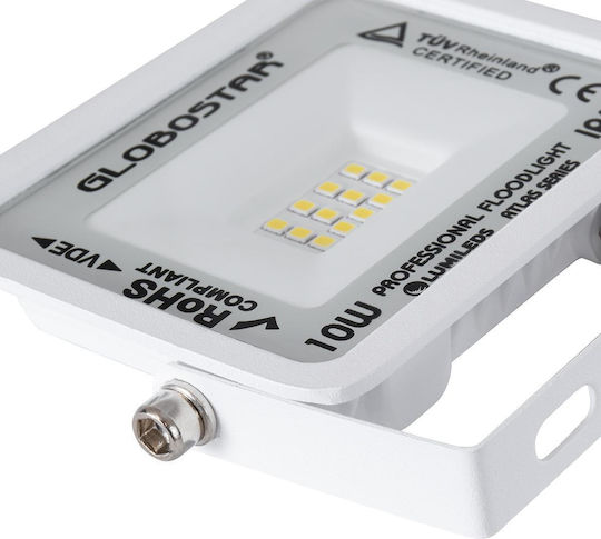 GloboStar Atlas Wasserdicht LED Flutlicht 10W Natürliches Weiß 4500K IP67