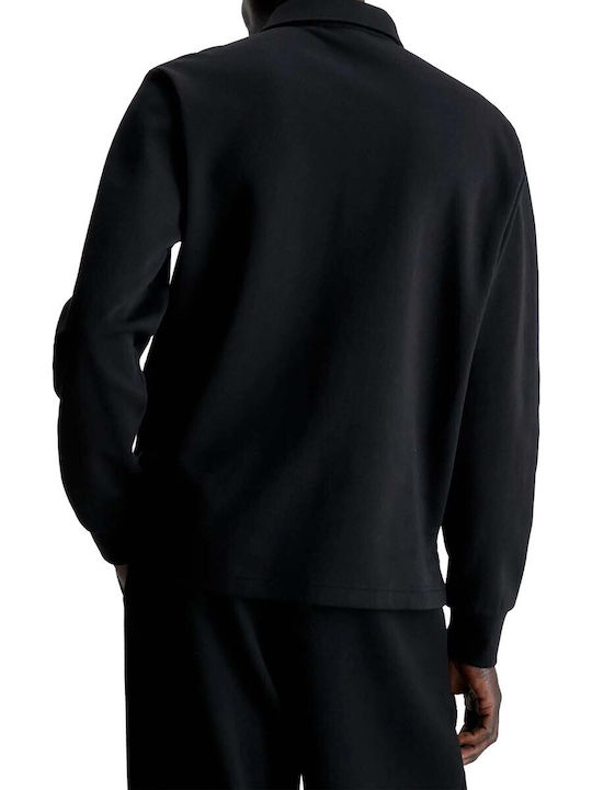 Calvin Klein Men's Long Sleeve Blouse with Zipper BLACK