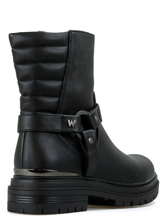 Courtney Moto Women's Ankle Boots with Medium Heel Black
