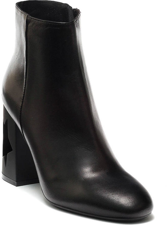 Perlapura Leather Women's Chelsea Boots with High Heel Black