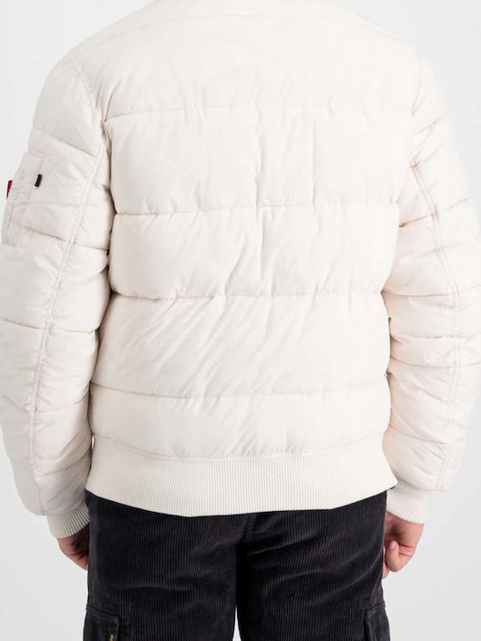 Alpha Industries Ma-1 Мъжко яке Puffer jet stream white