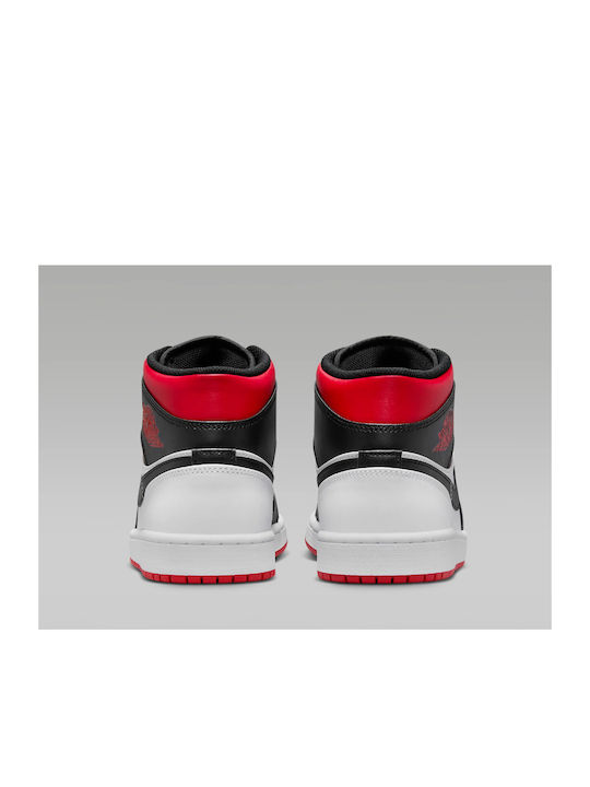 Air  1 Retro Mid Boots White / Black / Gym Red