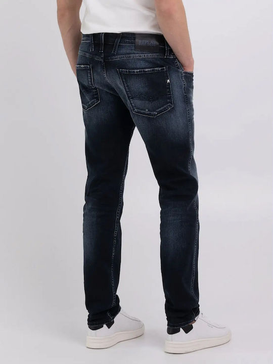Men's Jeans Pants with Slim Fit Dark Blue
