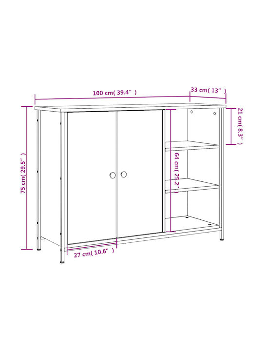 Мебели за съхранение дървен Дъб Сонома 100x33x75см