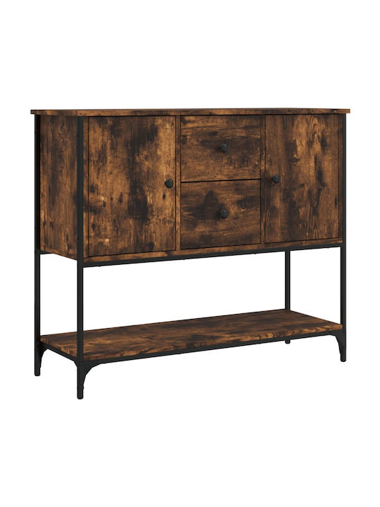 Sideboard Wooden with Drawers Καπνιστή Δρυς 100x36x85cm