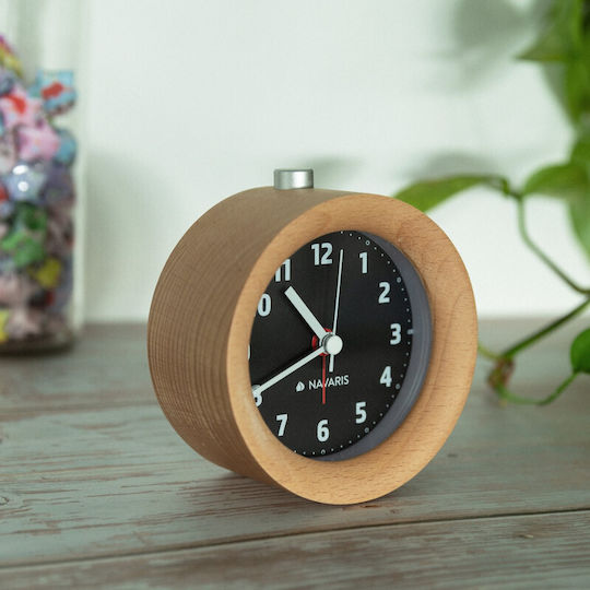 Navaris Navaris Tabletop Clock with Indicators Wooden with Alarm Clock Black