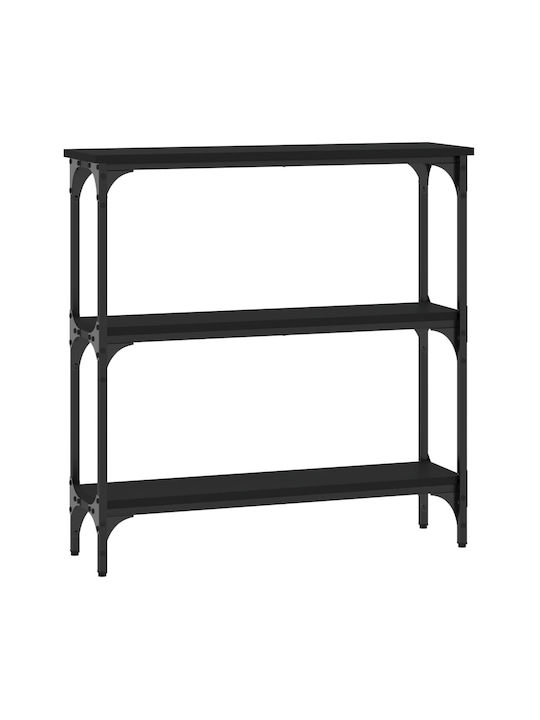 Console Table Wood & Metal Black L75xW22.5xH75cm