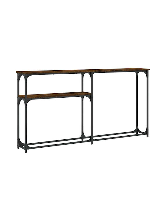 Console Table Wood & Metal Smoky Oak L145xW22.5xH75cm